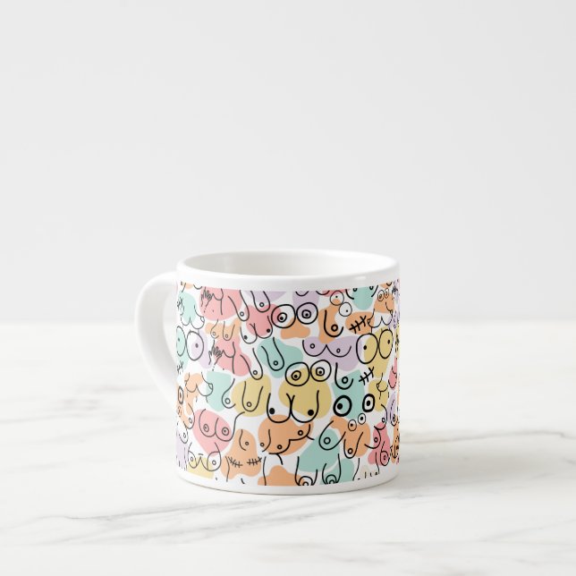Colourful bright birthday pattern espresso cup (Front Left)