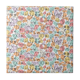 Colourful bright birthday pattern tile
