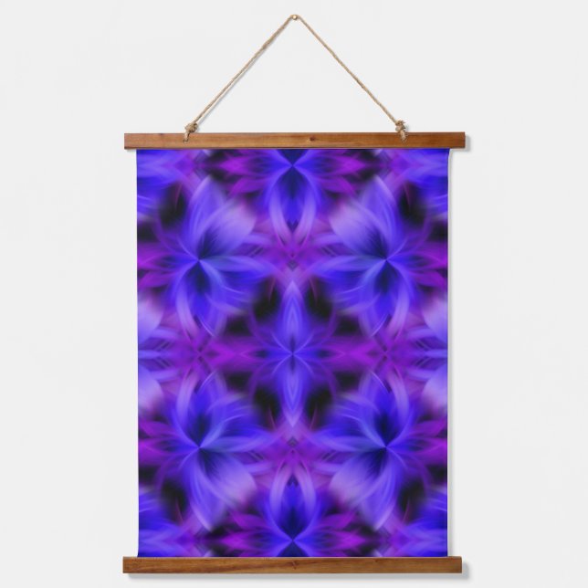 Colourful Bright Blue Purple Swirls Abstract  Hanging Tapestry (Front)