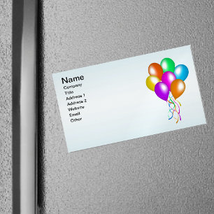 Colourful Bright Bunch of Balloons Magnetic Business Card