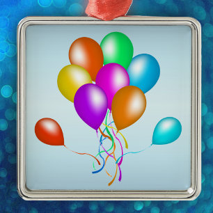 Colourful Bright Bunch of Balloons Metal Tree Decoration