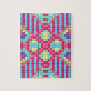 Colourful Bright Chequerboard Jigsaw Puzzle
