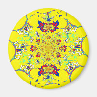 Colourful Bright Floral Damask Design Art Print