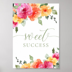 Colourful bright floral sweet success poster