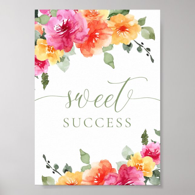 Colourful bright floral sweet success poster (Front)
