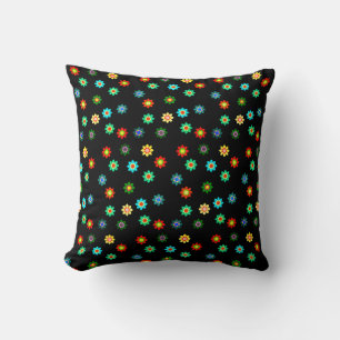 Colourful Bright Flowers Pattern Cushion Pillow