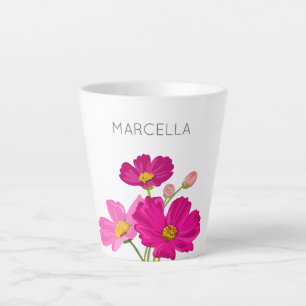 Colourful Bright Garden Cosmos Flowers Custom  Latte Mug
