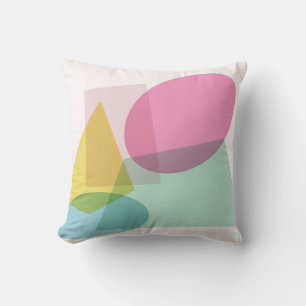 Colourful Bright Geometric Shapes Collage Cushion