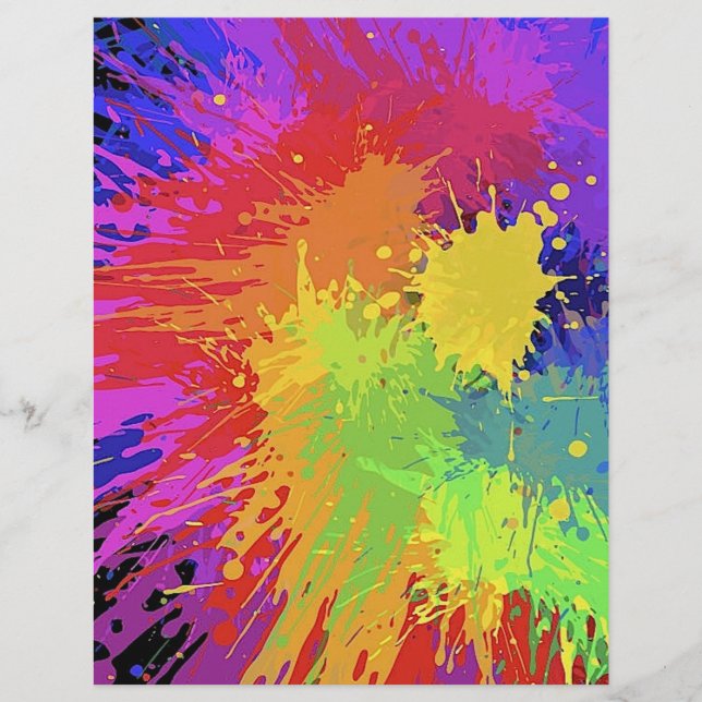 Colourful Bright Ink Splat Design Vector Flyer (Front)