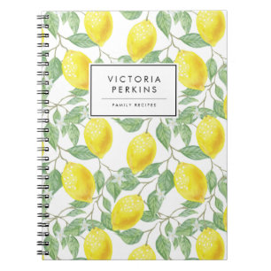 Colourful Bright Lemon Citrus Yellow Chic Summer Notebook