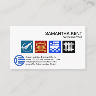 Colourful Bright Logistic Services Icon Business Card