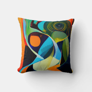 Colourful Bright Modern Contemporary Abstract Cushion