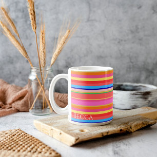 Colourful Bright Modern Personalised  Coffee Mug
