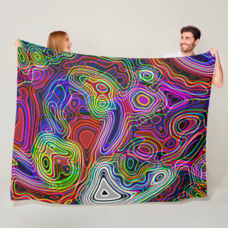 Colourful Bright Neon Lights Fleece Blanket
