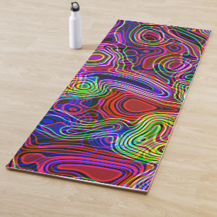 Colourful Bright Neon Rainbow Yoga Mat