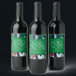 Colourful bright Noel Christmas geometric script Wine Label<br><div class="desc">Colourful bright fun Noel Christmas geometric typography script holiday design. Red,  green,  navy blue and pink colorway.</div>