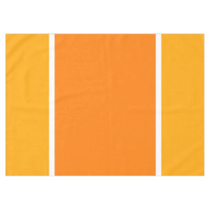 Colourful Bright Orange Golden Yellow White Stripe Tablecloth
