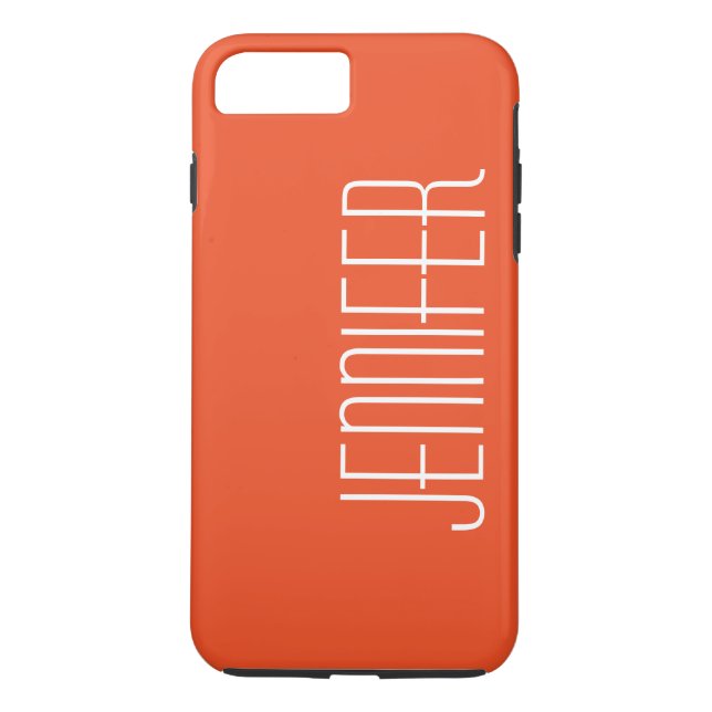 Colourful Bright Orange, Personalised Jumbo Name Case-Mate iPhone Case (Back)