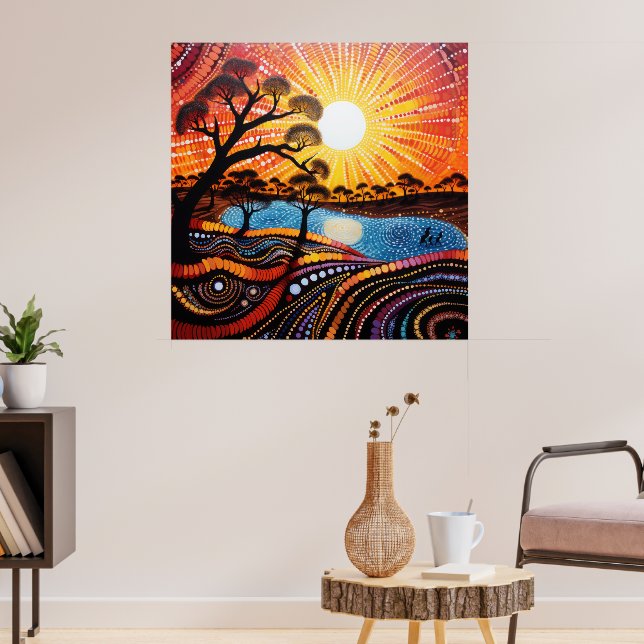Colourful Bright Psychedelic Abstract Wall Print  (Living Room 3)