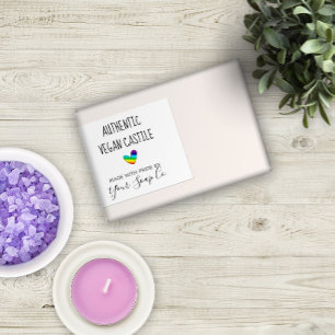 Colourful Bright Rainbow Heart Soap Labels