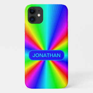 Colourful Bright Rainbow Personalised iPhone 11 Case