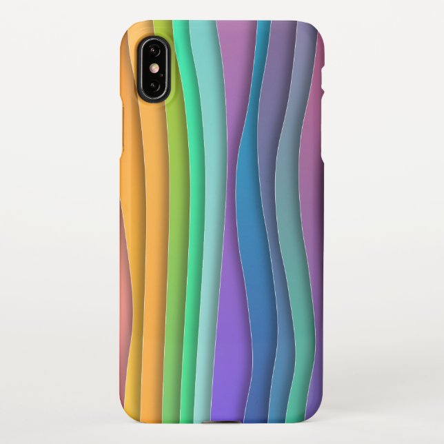 Colourful Bright Rainbow Stripes Pattern iPhone Case (Back)