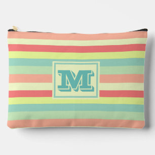 Colourful Bright Stripes Modern Monogram Accessory Pouch