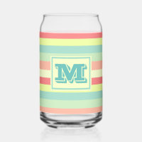 Colourful Bright Stripes Modern Monogram