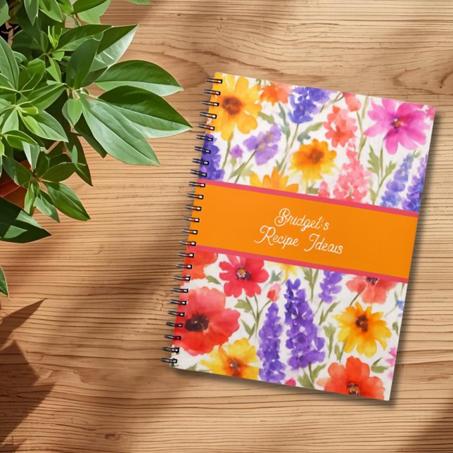 colourful Bright Summer floral Garden bloom recipe Notebook (Creator Uploaded)