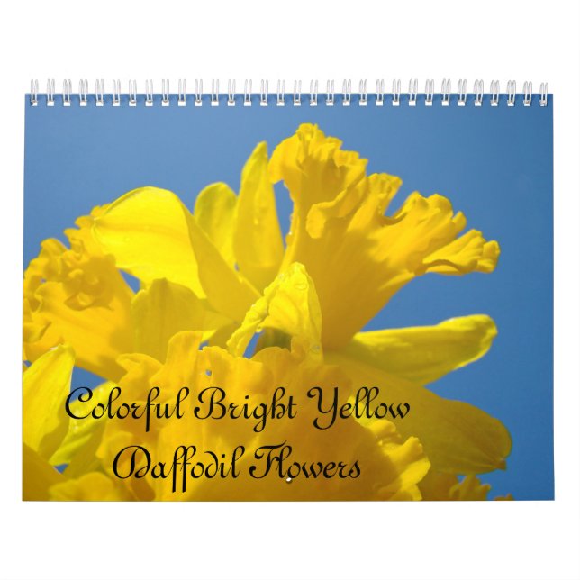 Colourful Bright Yellow Daffodil Flowers Calendar (Cover)