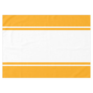 Colourful Bright Yellow White Wide Racing Stripes Tablecloth
