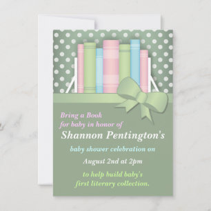 Colourful Bring a Book Baby Shower Invitations