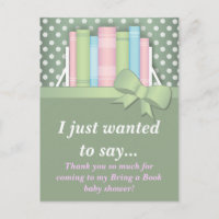 Colourful Bring a Book Baby Shower Thank You