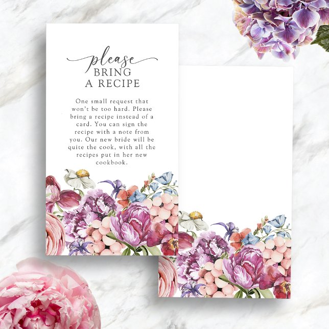 Colourful Bring Recipe Enclosure Card (Colorful Jewel Tone Bring A  Recipe Enclosure Card by Painted Paperie
)