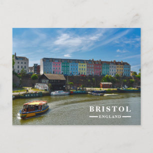 Colourful Bristol Harbourside Townhouses  Holiday Postcard