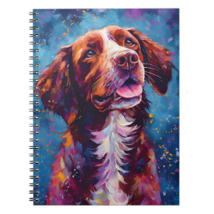 Colourful Brittany dog Notebook