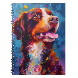 Colourful Brittany dog Notebook