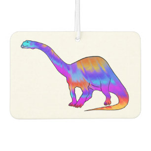 Colourful Brontosaurus Psychedelic Dinosaur Art Car Air Freshener