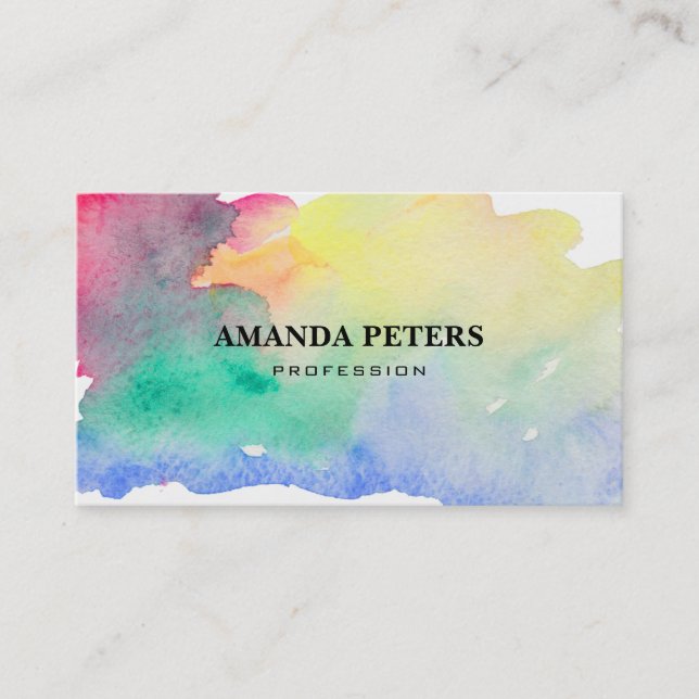 Colourful Brush Stroke Business Card (Front)