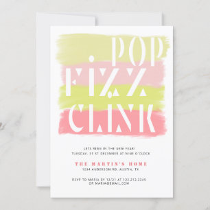 Colourful Brush Stroke Modern New Year Party Card