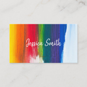 Colourful Brush Strokes Artist Business Card