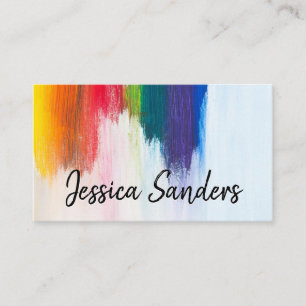 Colourful Brush Strokes Artistic Business Card