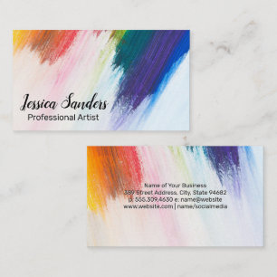 Colourful Brush Strokes Expressive Business Card