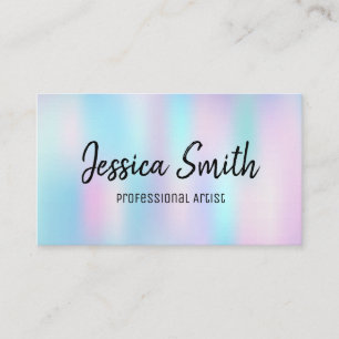 Colourful Brush Strokes Holographic Gradient Business Card