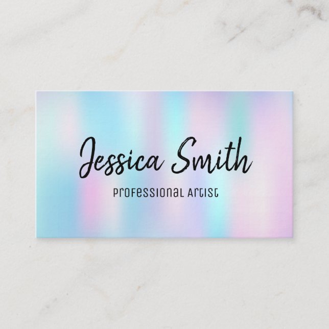 Colourful | Brush Strokes | Holographic Gradient Business Card (Front)
