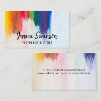 Colourful | Brush Strokes | Modern Artist Business Card
