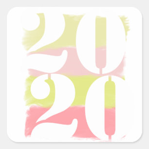 Colourful Brush Strokes Modern New Year Sticker