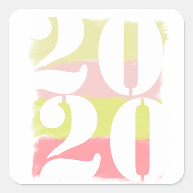Colourful Brush Strokes Modern New Year Sticker (Front)