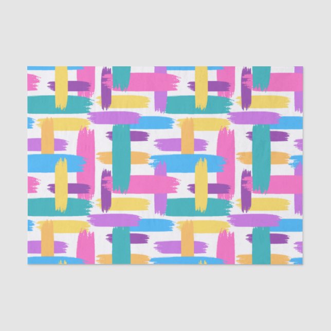 Colourful Brush Strokes paint party tissue paper (Front)
