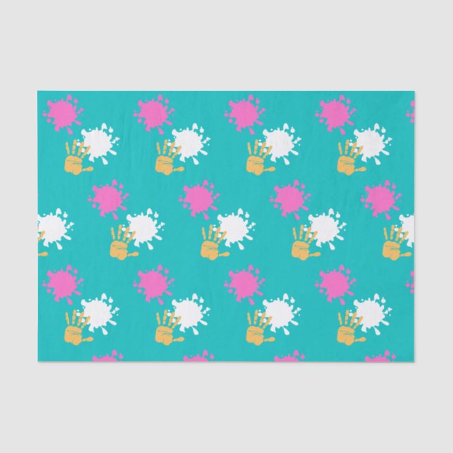 Colourful Brush Strokes paint theme tissue paper (Front)